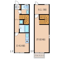 リースランド西原　Ｄ棟の物件間取画像